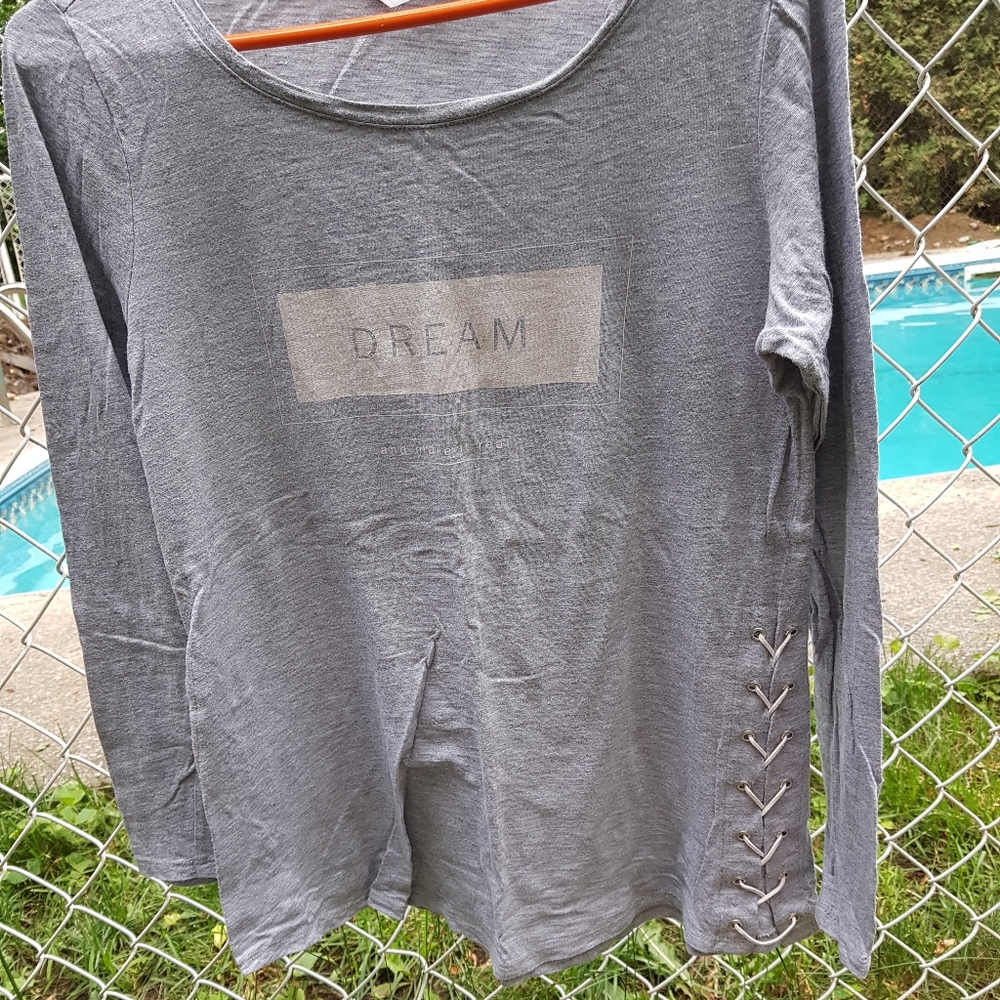Grey long-sleeve top
